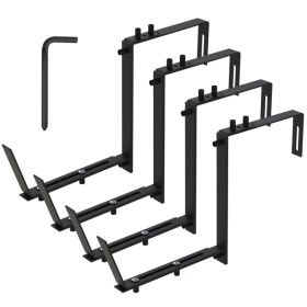 4Pcs Adjustable Planter Box Brackets Flower Box Holders Window Boxes Planters Hooks No Drill Railing Planter Mounts For Windowsills Garden Fences (Option: PlanterBoxBrackets)